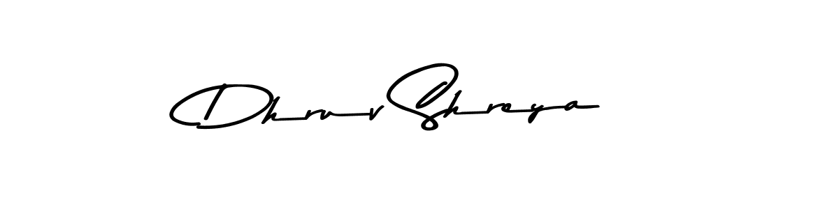 How to make Dhruv Shreya name signature. Use Asem Kandis PERSONAL USE style for creating short signs online. This is the latest handwritten sign. Dhruv Shreya signature style 9 images and pictures png