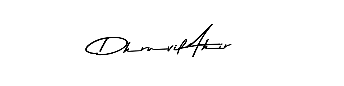 How to make Dhruvil Ahir name signature. Use Asem Kandis PERSONAL USE style for creating short signs online. This is the latest handwritten sign. Dhruvil Ahir signature style 9 images and pictures png