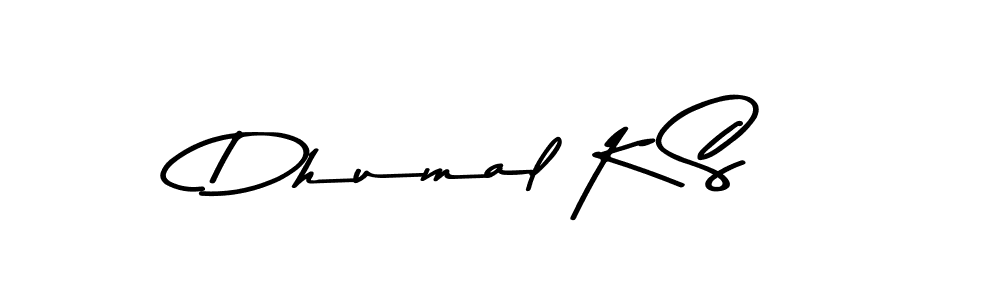 Create a beautiful signature design for name Dhumal K S. With this signature (Asem Kandis PERSONAL USE) fonts, you can make a handwritten signature for free. Dhumal K S signature style 9 images and pictures png