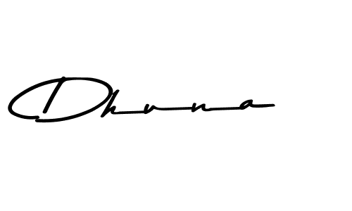 Make a beautiful signature design for name Dhuna. With this signature (Asem Kandis PERSONAL USE) style, you can create a handwritten signature for free. Dhuna signature style 9 images and pictures png