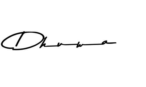 Design your own signature with our free online signature maker. With this signature software, you can create a handwritten (Asem Kandis PERSONAL USE) signature for name Dhuwa. Dhuwa signature style 9 images and pictures png