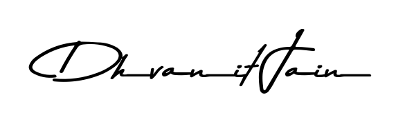 A modern signature idea for name Dhvanit Jain using Asem Kandis PERSONAL USE font. Clean strokes and elegant curves make it stand out instantly. Dhvanit Jain signature style 9 images and pictures png
