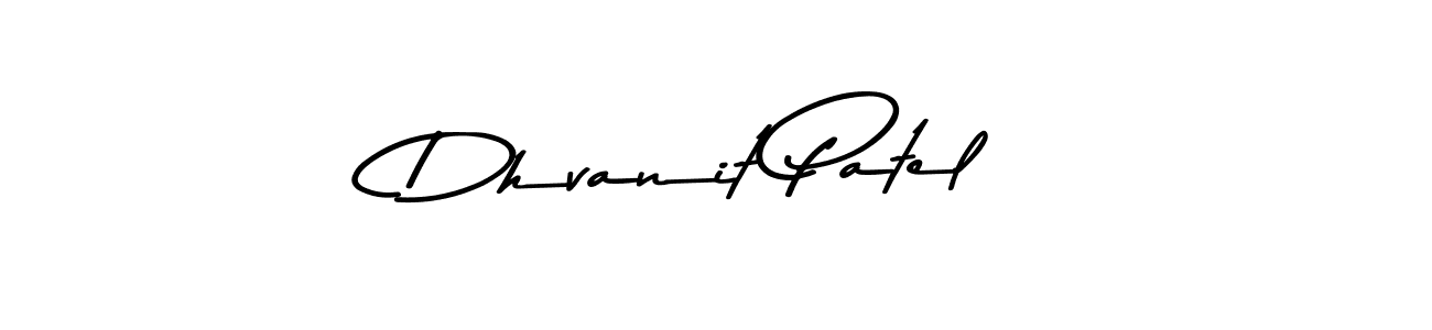 Create a beautiful signature design for name Dhvanit Patel. With this signature (Asem Kandis PERSONAL USE) fonts, you can make a handwritten signature for free. Dhvanit Patel signature style 9 images and pictures png