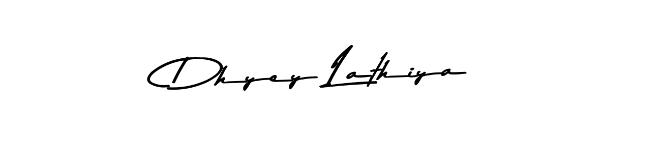 Use a signature maker to create a handwritten signature online. With this signature software, you can design (Asem Kandis PERSONAL USE) your own signature for name Dhyey Lathiya. Dhyey Lathiya signature style 9 images and pictures png