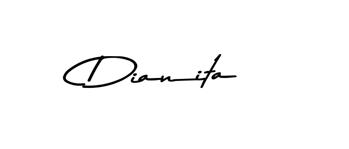 Create a beautiful signature design for name Dianita. With this signature (Asem Kandis PERSONAL USE) fonts, you can make a handwritten signature for free. Dianita signature style 9 images and pictures png