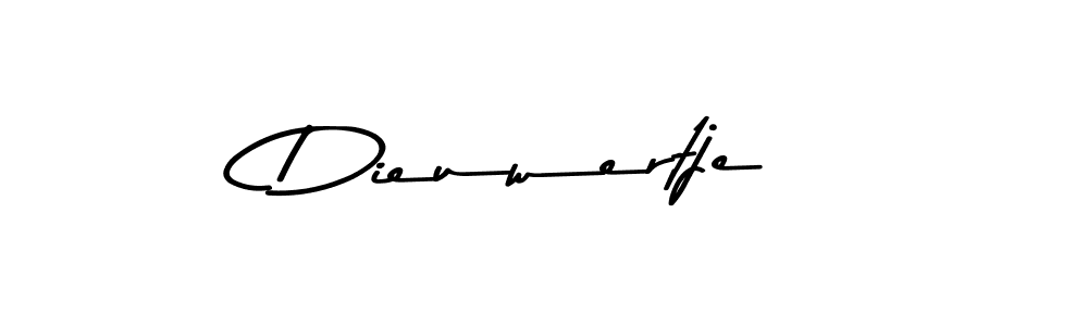 Dieuwertje stylish signature style. Best Handwritten Sign (Asem Kandis PERSONAL USE) for my name. Handwritten Signature Collection Ideas for my name Dieuwertje. Dieuwertje signature style 9 images and pictures png