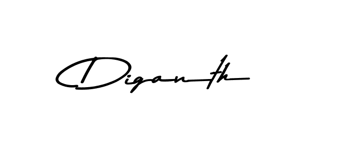 Make a beautiful signature design for name Diganth. With this signature (Asem Kandis PERSONAL USE) style, you can create a handwritten signature for free. Diganth signature style 9 images and pictures png