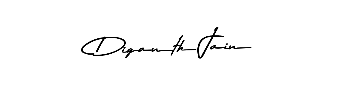 Create a beautiful signature design for name Diganth Jain. With this signature (Asem Kandis PERSONAL USE) fonts, you can make a handwritten signature for free. Diganth Jain signature style 9 images and pictures png