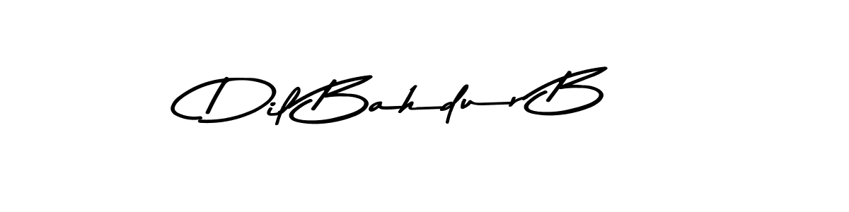 How to make Dil Bahdur B name signature. Use Asem Kandis PERSONAL USE style for creating short signs online. This is the latest handwritten sign. Dil Bahdur B signature style 9 images and pictures png