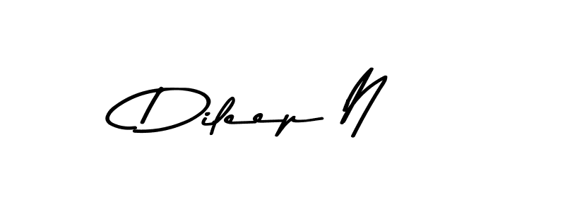 Make a beautiful signature design for name Dileep N. With this signature (Asem Kandis PERSONAL USE) style, you can create a handwritten signature for free. Dileep N signature style 9 images and pictures png