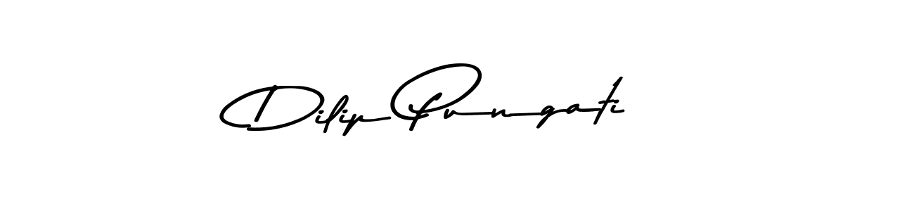 How to make Dilip Pungati name signature. Use Asem Kandis PERSONAL USE style for creating short signs online. This is the latest handwritten sign. Dilip Pungati signature style 9 images and pictures png