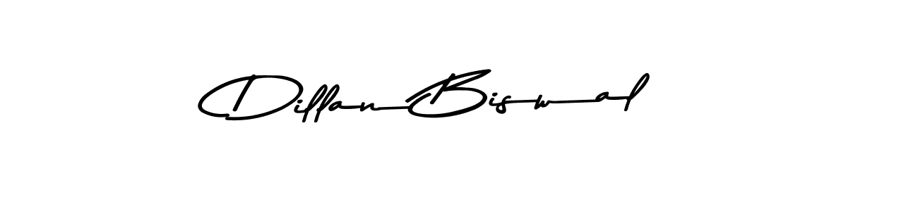 How to make Dillan Biswal name signature. Use Asem Kandis PERSONAL USE style for creating short signs online. This is the latest handwritten sign. Dillan Biswal signature style 9 images and pictures png