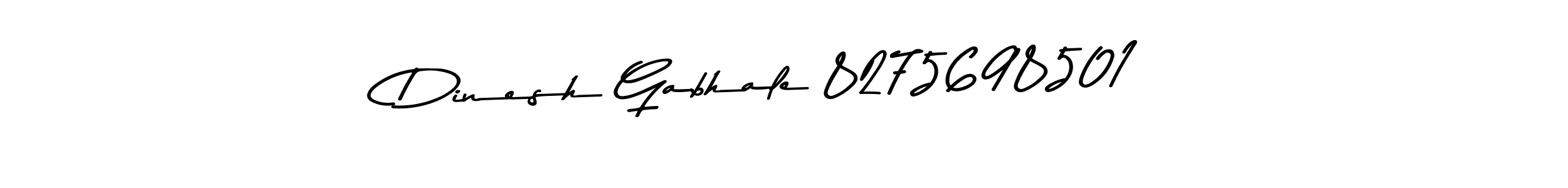 Asem Kandis PERSONAL USE is a professional signature style that is perfect for those who want to add a touch of class to their signature. It is also a great choice for those who want to make their signature more unique. Get Dinesh Gabhale 8275698501 name to fancy signature for free. Dinesh Gabhale 8275698501 signature style 9 images and pictures png