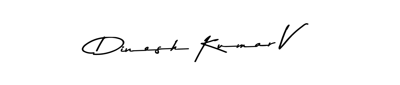 Make a beautiful signature design for name Dinesh Kumar V. With this signature (Asem Kandis PERSONAL USE) style, you can create a handwritten signature for free. Dinesh Kumar V signature style 9 images and pictures png