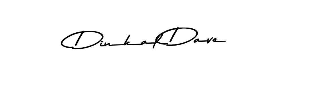 How to make Dinkal Dave name signature. Use Asem Kandis PERSONAL USE style for creating short signs online. This is the latest handwritten sign. Dinkal Dave signature style 9 images and pictures png