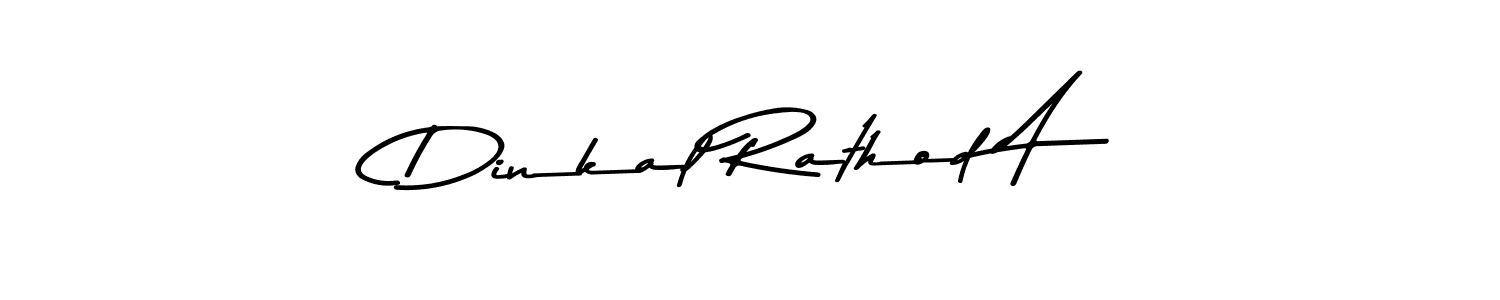 Make a beautiful signature design for name Dinkal Rathod A. With this signature (Asem Kandis PERSONAL USE) style, you can create a handwritten signature for free. Dinkal Rathod A signature style 9 images and pictures png