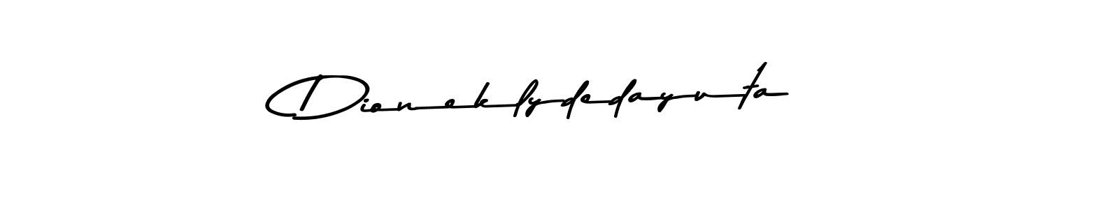 Dioneklydedayuta stylish signature style. Best Handwritten Sign (Asem Kandis PERSONAL USE) for my name. Handwritten Signature Collection Ideas for my name Dioneklydedayuta. Dioneklydedayuta signature style 9 images and pictures png