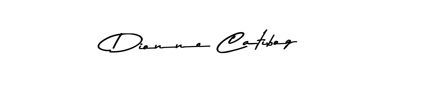 How to make Dionne Catibog name signature. Use Asem Kandis PERSONAL USE style for creating short signs online. This is the latest handwritten sign. Dionne Catibog signature style 9 images and pictures png