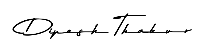 The Asem Kandis PERSONAL USE font transforms the name Dipesh Thakur into an executive sign with sharp precision and distinguished character. Dipesh Thakur signature style 9 images and pictures png