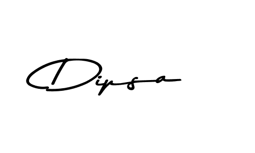 How to make Dipsa name signature. Use Asem Kandis PERSONAL USE style for creating short signs online. This is the latest handwritten sign. Dipsa signature style 9 images and pictures png