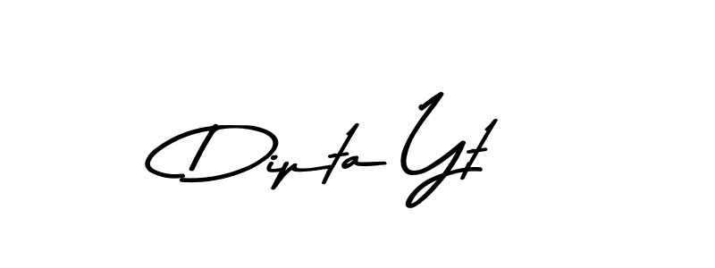 How to make Dipta Yt name signature. Use Asem Kandis PERSONAL USE style for creating short signs online. This is the latest handwritten sign. Dipta Yt signature style 9 images and pictures png