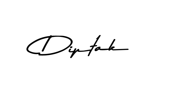 Make a beautiful signature design for name Diptak. With this signature (Asem Kandis PERSONAL USE) style, you can create a handwritten signature for free. Diptak signature style 9 images and pictures png