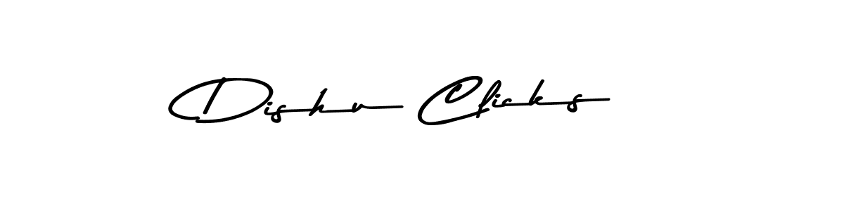 How to Draw Dishu Clicks signature style? Asem Kandis PERSONAL USE is a latest design signature styles for name Dishu Clicks. Dishu Clicks signature style 9 images and pictures png