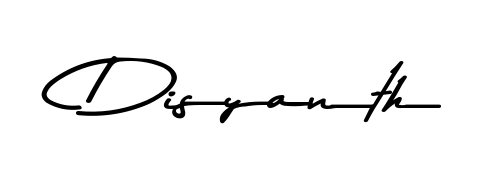 Create an unforgettable impression when signing with Disyanth name styled in Asem Kandis PERSONAL USE typography. 100% free online generator. Disyanth signature style 9 images and pictures png