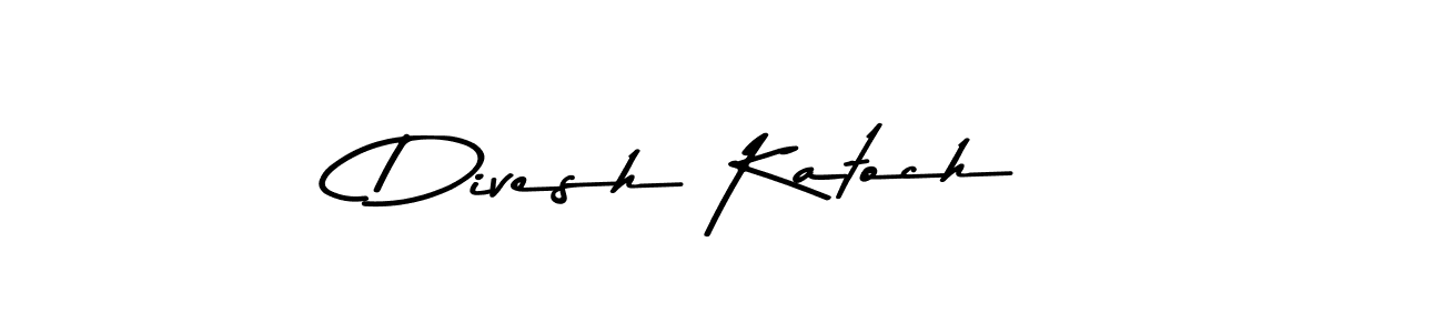 Create a beautiful signature design for name Divesh Katoch. With this signature (Asem Kandis PERSONAL USE) fonts, you can make a handwritten signature for free. Divesh Katoch signature style 9 images and pictures png