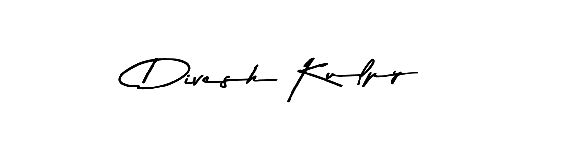 How to make Divesh Kulpy name signature. Use Asem Kandis PERSONAL USE style for creating short signs online. This is the latest handwritten sign. Divesh Kulpy signature style 9 images and pictures png