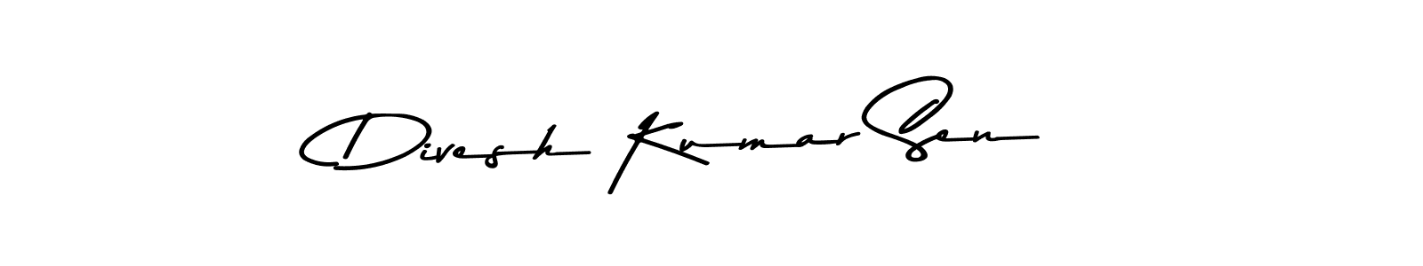 This is the best signature style for the Divesh Kumar Sen name. Also you like these signature font (Asem Kandis PERSONAL USE). Mix name signature. Divesh Kumar Sen signature style 9 images and pictures png