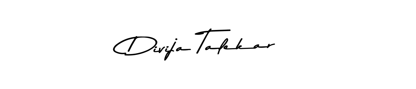 Design your own signature with our free online signature maker. With this signature software, you can create a handwritten (Asem Kandis PERSONAL USE) signature for name Divija Talekar. Divija Talekar signature style 9 images and pictures png