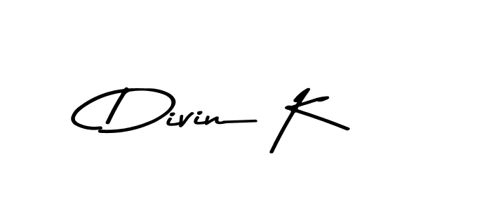 Use a signature maker to create a handwritten signature online. With this signature software, you can design (Asem Kandis PERSONAL USE) your own signature for name Divin K. Divin K signature style 9 images and pictures png
