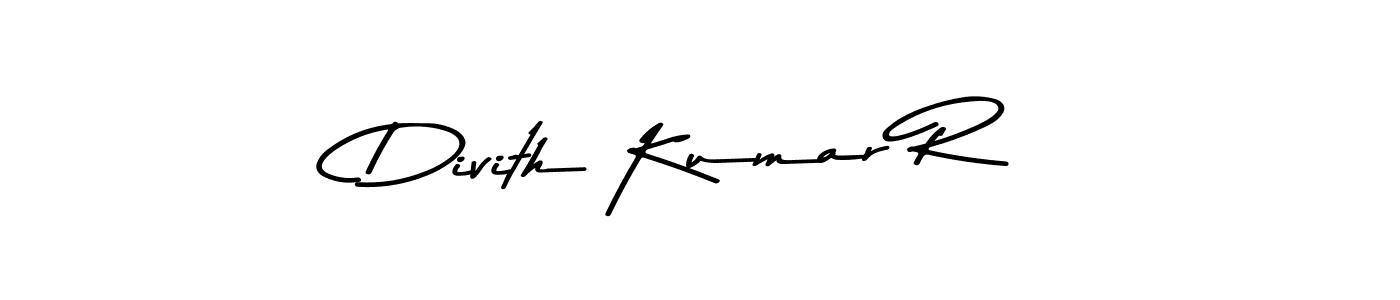 How to make Divith Kumar R name signature. Use Asem Kandis PERSONAL USE style for creating short signs online. This is the latest handwritten sign. Divith Kumar R signature style 9 images and pictures png