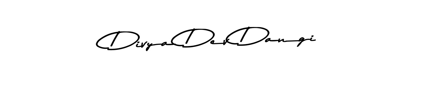 Create a beautiful signature design for name Divya Dev Dangi. With this signature (Asem Kandis PERSONAL USE) fonts, you can make a handwritten signature for free. Divya Dev Dangi signature style 9 images and pictures png