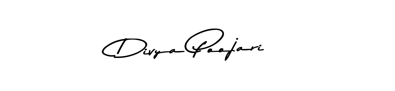 Create a beautiful signature design for name Divya Poojari. With this signature (Asem Kandis PERSONAL USE) fonts, you can make a handwritten signature for free. Divya Poojari signature style 9 images and pictures png