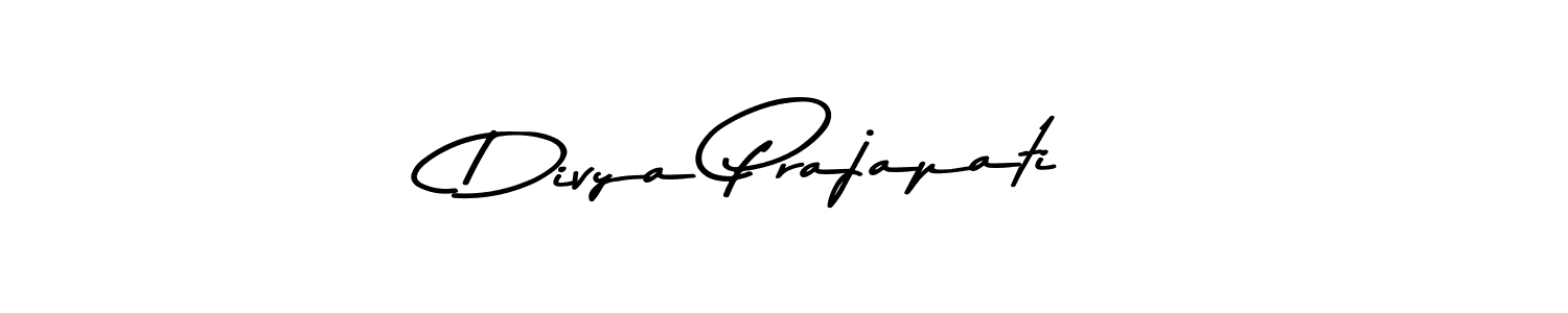 How to make Divya Prajapati name signature. Use Asem Kandis PERSONAL USE style for creating short signs online. This is the latest handwritten sign. Divya Prajapati signature style 9 images and pictures png