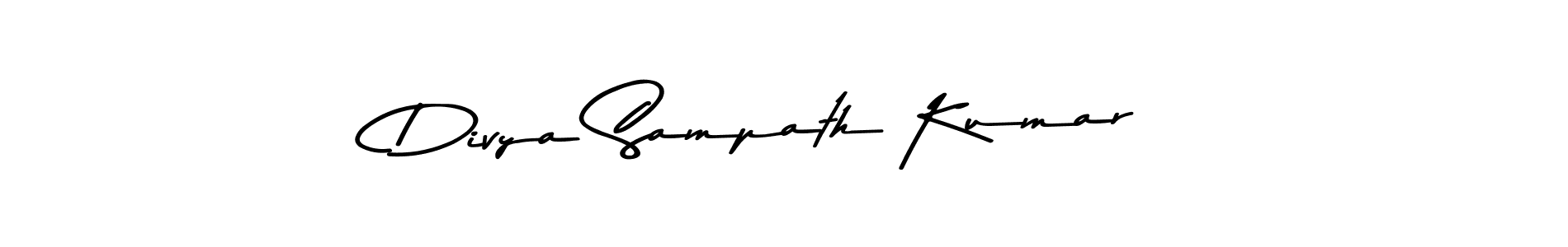 Create a beautiful signature design for name Divya Sampath Kumar. With this signature (Asem Kandis PERSONAL USE) fonts, you can make a handwritten signature for free. Divya Sampath Kumar signature style 9 images and pictures png