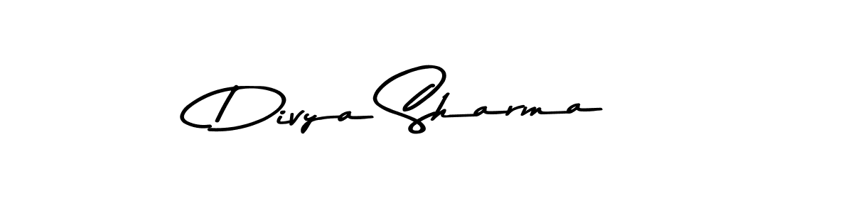 Create a beautiful signature design for name Divya Sharma. With this signature (Asem Kandis PERSONAL USE) fonts, you can make a handwritten signature for free. Divya Sharma signature style 9 images and pictures png