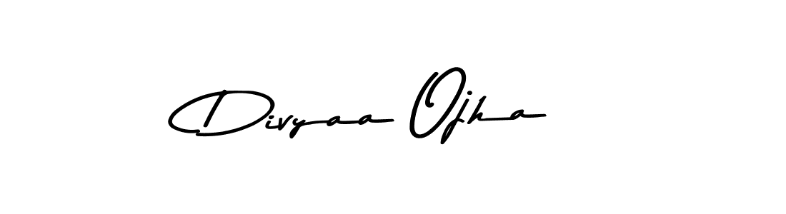 Make a beautiful signature design for name Divyaa Ojha. With this signature (Asem Kandis PERSONAL USE) style, you can create a handwritten signature for free. Divyaa Ojha signature style 9 images and pictures png