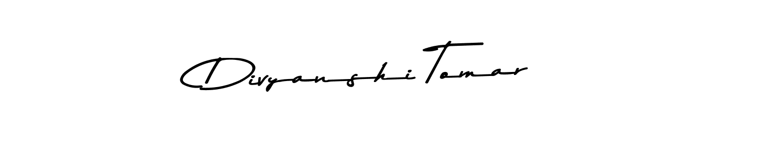 The best way (Asem Kandis PERSONAL USE) to make a short signature is to pick only two or three words in your name. The name Divyanshi Tomar include a total of six letters. For converting this name. Divyanshi Tomar signature style 9 images and pictures png