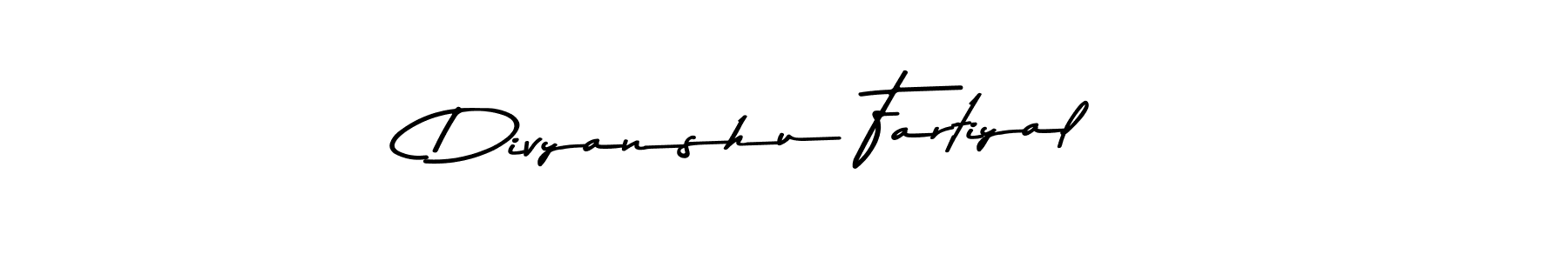 Make a beautiful signature design for name Divyanshu Fartiyal. With this signature (Asem Kandis PERSONAL USE) style, you can create a handwritten signature for free. Divyanshu Fartiyal signature style 9 images and pictures png