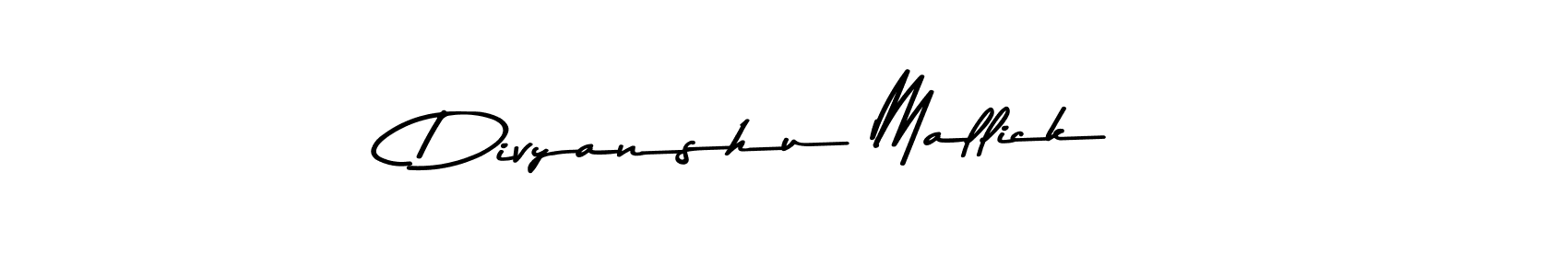 Make a beautiful signature design for name Divyanshu Mallick. With this signature (Asem Kandis PERSONAL USE) style, you can create a handwritten signature for free. Divyanshu Mallick signature style 9 images and pictures png