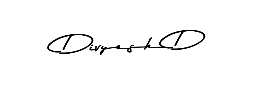 Use a signature maker to create a handwritten signature online. With this signature software, you can design (Asem Kandis PERSONAL USE) your own signature for name Divyesh D. Divyesh D signature style 9 images and pictures png
