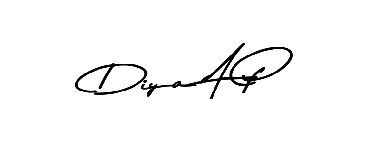 Design your own signature with our free online signature maker. With this signature software, you can create a handwritten (Asem Kandis PERSONAL USE) signature for name Diya A P. Diya A P signature style 9 images and pictures png