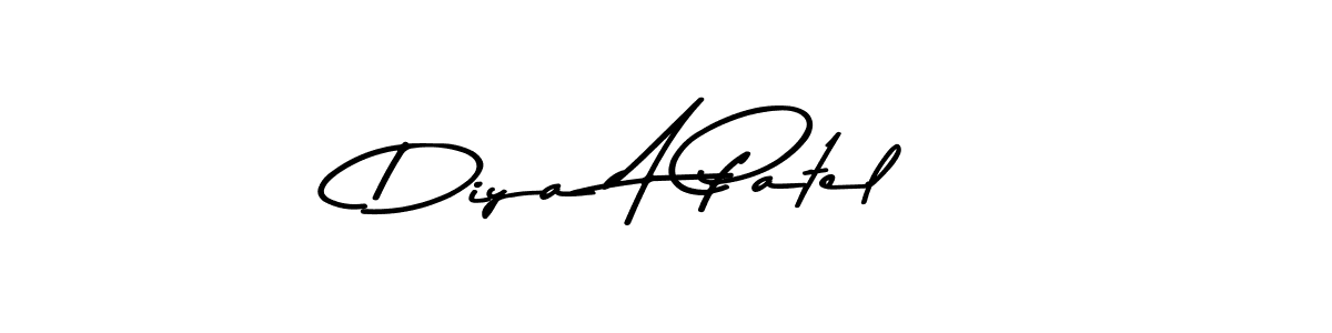 You should practise on your own different ways (Asem Kandis PERSONAL USE) to write your name (Diya A Patel) in signature. don't let someone else do it for you. Diya A Patel signature style 9 images and pictures png