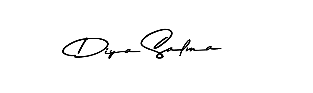 You should practise on your own different ways (Asem Kandis PERSONAL USE) to write your name (Diya Salma) in signature. don't let someone else do it for you. Diya Salma signature style 9 images and pictures png