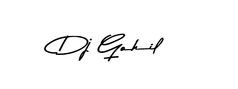 How to make Dj Gohil name signature. Use Asem Kandis PERSONAL USE style for creating short signs online. This is the latest handwritten sign. Dj Gohil signature style 9 images and pictures png