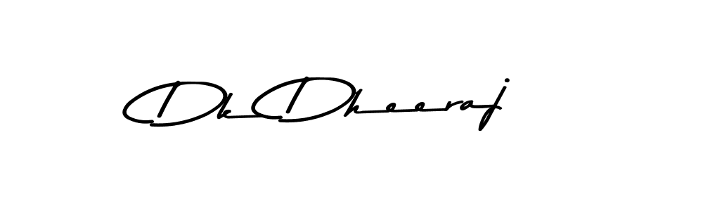How to make Dk Dheeraj name signature. Use Asem Kandis PERSONAL USE style for creating short signs online. This is the latest handwritten sign. Dk Dheeraj signature style 9 images and pictures png