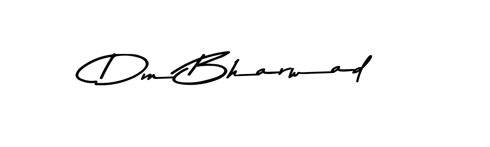 How to make Dm Bharwad name signature. Use Asem Kandis PERSONAL USE style for creating short signs online. This is the latest handwritten sign. Dm Bharwad signature style 9 images and pictures png